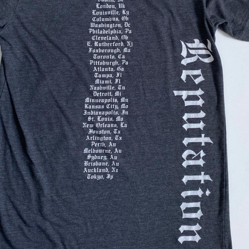 Taylor Swift Reputation Stadium Tour 2018 Shirt Small Charcoal Grey Concert Tee - Picture 6 of 7